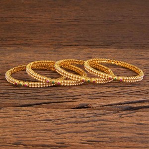 Brazaletes de cuentas hechos a mano con chapado en oro, 18132 Rubygreen - Product Image 1