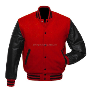 Wholesale Factory Made High Quality Custom <b>Baseball</b> <b>Jackets</b> <b>for</b> <b>Men</b> Casual Stand Leather Sleeve Embroidery Work Letterman <b>Jacket</b> - Product Image 6