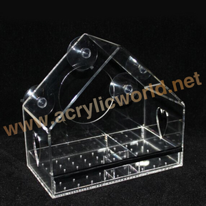 Alimentador de pájaros acrílico para ventana, jaula de acrílico transparente, triangular ensamblado - Product Image 2