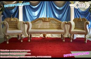 Nikah โซฟานกยูงเวที,โซฟาจัดงานแต่งงานสไตล์อาหรับมุสลิม Walima ชุดโซฟาเวที - Product Image 4