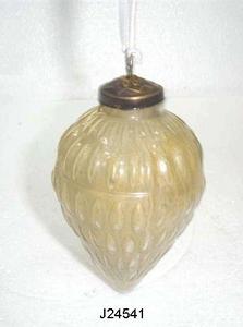 Boule de Noël décorative en verre blanc et vert à suspendre pour sapin de Noël - Product Image 3