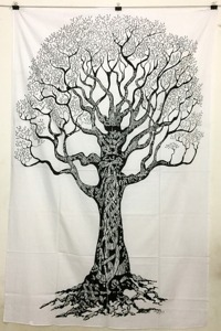 Tapiz de algodón tamaño doble ropa de cama colcha multicolor árbol seco impreso colgante de pared hermosa decoración del hogar por consignadores indios - Product Image 5