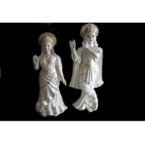 Statue en Fiber de Radha Krishan, décor rupestre pour mariage, Statue décorative - Product Image 1