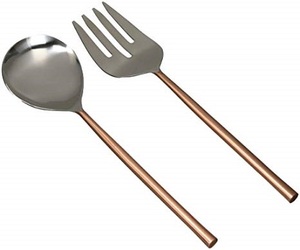 Couverts de cuisine Couverts Design élégant Serveur à salade Couverts en métal poli brillant Disponible à la forme et à la taille personnalisées - Product Image 2
