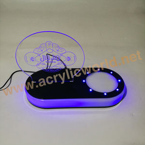 Présentoir de bouteilles de vin en acrylique, comptoir d'exposition de vin en acrylique éclairé par led - Product Image 2