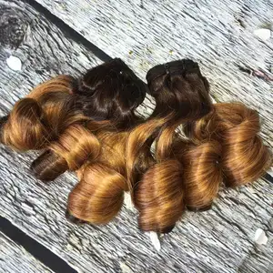 Funmi Krullend Haar Super Dubbele, Ruwe Haar, 100% Menselijk Haar Van Vietnam En Bouncy Krullend Haar Peruaanse Menselijk Haar Weave