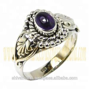 Beautiful Natural Amethyst <b>Rings</b> Handmade 925 Sterling <b>Silver</b> Jewelry <b>Eternity</b> Vermeil <b>Ring</b> for Gift for Her - Product Image 2