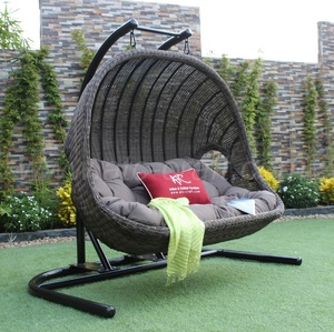 Fauteuil balançoire en rotin synthétique, mobilier de jardin, nouveau design moderne, haute qualité - Product Image 1