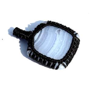 ลูกไม้สีฟ้าอาเกตทรงสี่เหลี่ยมสายมา crame จี้คริสตัลหินบำบัดเพียดราสเนต - Product Image 1