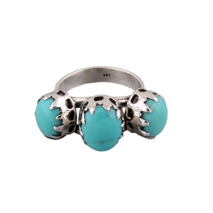 Bague en argent sterling 925 classique avec trois pierres d'améthyste, style vintage, oxydé, avec couronne et serti, pierres précieuses authentiques, vente en gros - Product Image 2