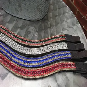 Browbands de cuero, 5 filas, muchos colores