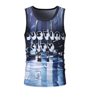 Camiseta sin mangas de gimnasio para hombre, nueva moda, sublimación, venta al por mayor - Product Image 3