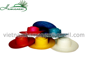 หมวกฟางใบปาล์มธรรมชาติหลากสีสำหรับปาร์ตี้ชายหาดปานามา - Product Image 1