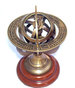 Globe terrestre armillaire antique en laiton, décoration de table en bois de rose, cadeau, globe terrestre en laiton Rashi, petite taille, cadeau - Product Image 5