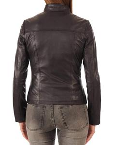 Chaqueta personalizada OEM para mujer, pantalones de pista de alta calidad, chaqueta de cuero ajustada, venta al por mayor - Product Image 4