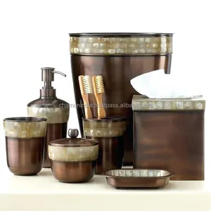 Juego de Baño de Siete Piezas de Metal de Cobre Antiguo Ecológico de Chaman India - Product Image 1