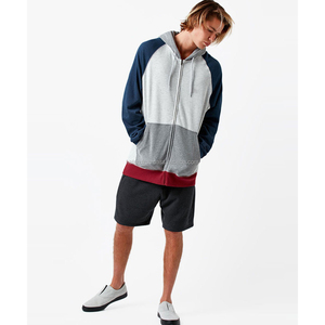 Vente en gros de sweat à capuche pour homme 100% coton personnalisé bleu gris et blanc pulls de sport unis tissage tricoté KFH35 - Product Image 1