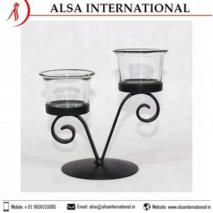 Le nouveau porte-bougie en métal de décoration intérieure d'Alsa International Centre de table en verre élégant pour Noël Prix de gros - Product Image 4