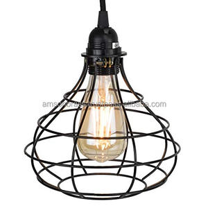 Metal Iron Hanging Pendent Lamp High Quality Cage Design Hanging Pendant Lamp for Home <b>Lighting</b> Decoration - Product Image 4