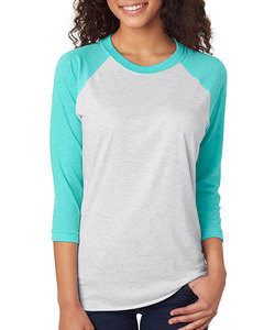 Camiseta de béisbol raglán de algodón con estampado personalizado de manga 3/4 sólida de talla grande para mujer, secado rápido, transpirable, venta al por mayor - Product Image 3