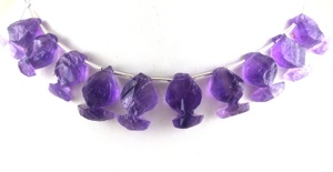 Goosd พลอยอเมทิสต์ธรรมชาติ1เส้น,พลอยรูปทรงปลาตัดด้วยมือไม่ผ่านการบำบัดคริสตัลแท้ขายส่ง - Product Image 4