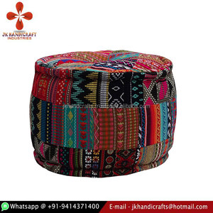 Fabricant Tissé À La Main Pied Tabouret Bohème Patchwork Ottoman - Product Image 2