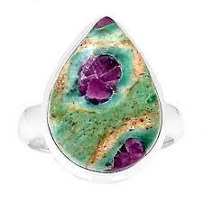 <span class=keywords><strong>Ruby</strong></span> Trong Fuchsite Vòng Hình Bầu Dục Vòng Lê Hình Chữ Nhật Hình Chữ Nhật Tự Nhiên Đá Quý Cabochon 925 Sterling Silver Bạc - Product Image 4