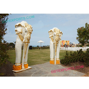 Estatuas de Elefantes de Fibra para Puerta de Entrada de Boda - Puerta de Bienvenida Moderna, Ligera y de Tamaño Personalizado, EE. UU. - Product Image 1