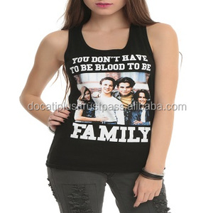 Débardeurs personnalisés pour femmes, sublimation numérique 3D, broderie, coton/fibre de bambou, style hip-hop, été - Product Image 1