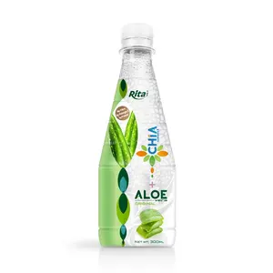 Buen sabor Buena salud Fabricante de Vietnam 500ml Semilla de melocotón Chia con bebida de aloe vera Marca Botella de plástico Bebida de frutas