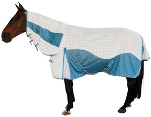 Alfombra híbrida ligera para caballos para todas las estaciones, transpirable con parte superior impermeable y lados de malla, carcasa de polialgodón de participación estable - Product Image 6