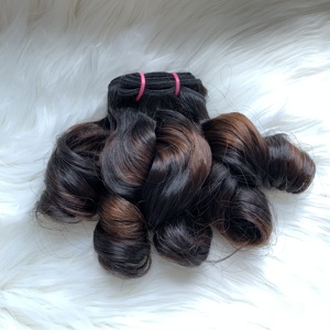 Silky Funmi Bouncy Siêu Đúp Rút Ra Giá Nhà Máy 100% Phần Mở Rộng Tóc Người Số Lượng Lớn Trong Kho - Product Image 1
