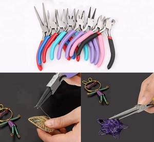 Juego de Herramientas de joyería alicates de nariz redonda con mango negro, - Product Image 4
