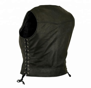 Chaleco de cuero para motocicleta para hombre, chaqueta sin mangas de piel de oveja a prueba de viento para personas de mediana edad y mayores - Product Image 6