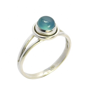 Popular diseño Real Calcedonia piedra preciosa eternidad Vermeil anillo 925 joyería de plata esterlina fabricante y proveedor - Product Image 1