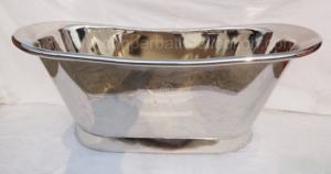 Bateau en cuivre fait à la main autoportant Roll Top baignoire finition nickel fer matériel conçu pour l'utilisation de la salle de bain des adultes fabriqué en Inde - Product Image 3