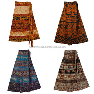 Rajasthani — jupe portefeuille en coton, imprimée artistique, élégante, pour femme, nouveauté - Product Image 5