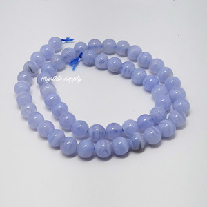 Cuentas de piedra de ágata de encaje azul natural AAA + calidad superior 4-12mm tamaños 38-40cm longitud de hebra - Product Image 1