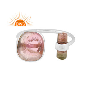 Anillo apilable de piedras preciosas de turmalina Bio Natural de Plata de Ley 925 más vendido, joyería personalizada para mujer, regalo para ella - Product Image 1