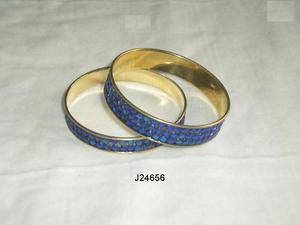 Brass Bracelets With Mosaic of Green Beads Other <b>Colours</b> Available Brass Bangles and Bracelets - Product Image 6