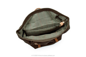 Mochila de lona encerada con ruedas, color gris - Product Image 5