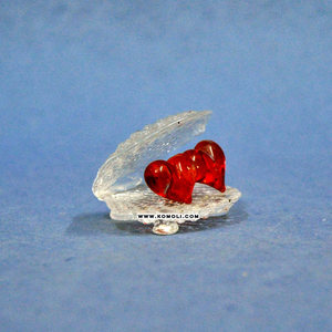 Figurine d'amour décorative d'ornement de coeurs en verre jumeaux rouges pour des cadeaux de mariage, un décor romantique, un anniversaire ou un affichage de valentines - Product Image 6