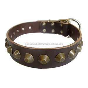 Collar y correas de perro de cuero de entrenamiento de estilo sólido de lujo, resistente, personalizado, ajustable con decoraciones de cinta - Product Image 4