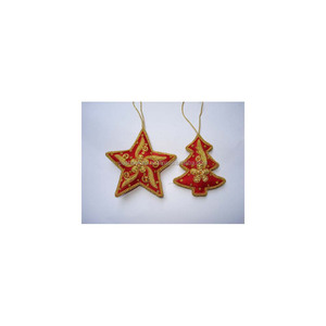Zari Embroidery Christmas Ornament For X-Mass Tree Decoration - Product Image 1