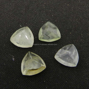 Piedra preciosa Natural prehnite, 7x7mm, trillón de corte, 1,1 cts, suelta, para joyería - Product Image 2