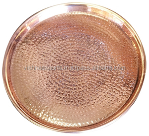 ถาดเสิร์ฟทองแดงบริสุทธิ์ทุบทรงกลม - Product Image 1
