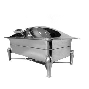 Delux acier inoxydable pleine grandeur induction hydraulique chafing dish mécanique charnière chafer avec couvercle en verre - Product Image 3