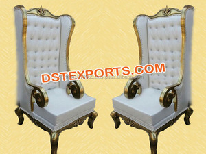 Chaises de mariée Royal en bois doré, chaises de mariage, fabrication de meubles, 10 pièces - Product Image 3