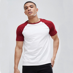 Camiseta al por mayor con manga raglán 3/4 de talla americana, camiseta de hilo anillado con logo personalizado para hombre - Product Image 5