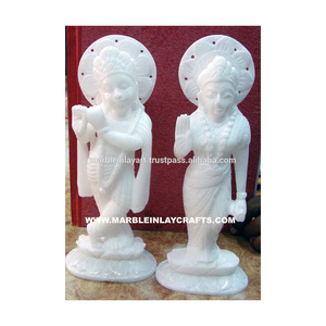 Estatua de mármol de alabastro, estatua única de Radha Krishna - Product Image 1